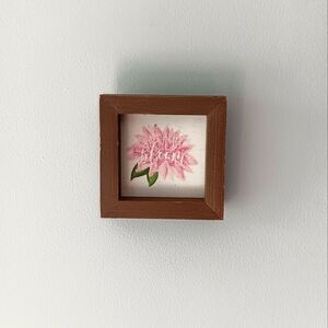 Craft House Designs Just Bloom Flower Wall Decor Pink White Brown 4" Square